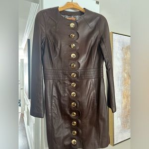 Tory Burch brown leather coat